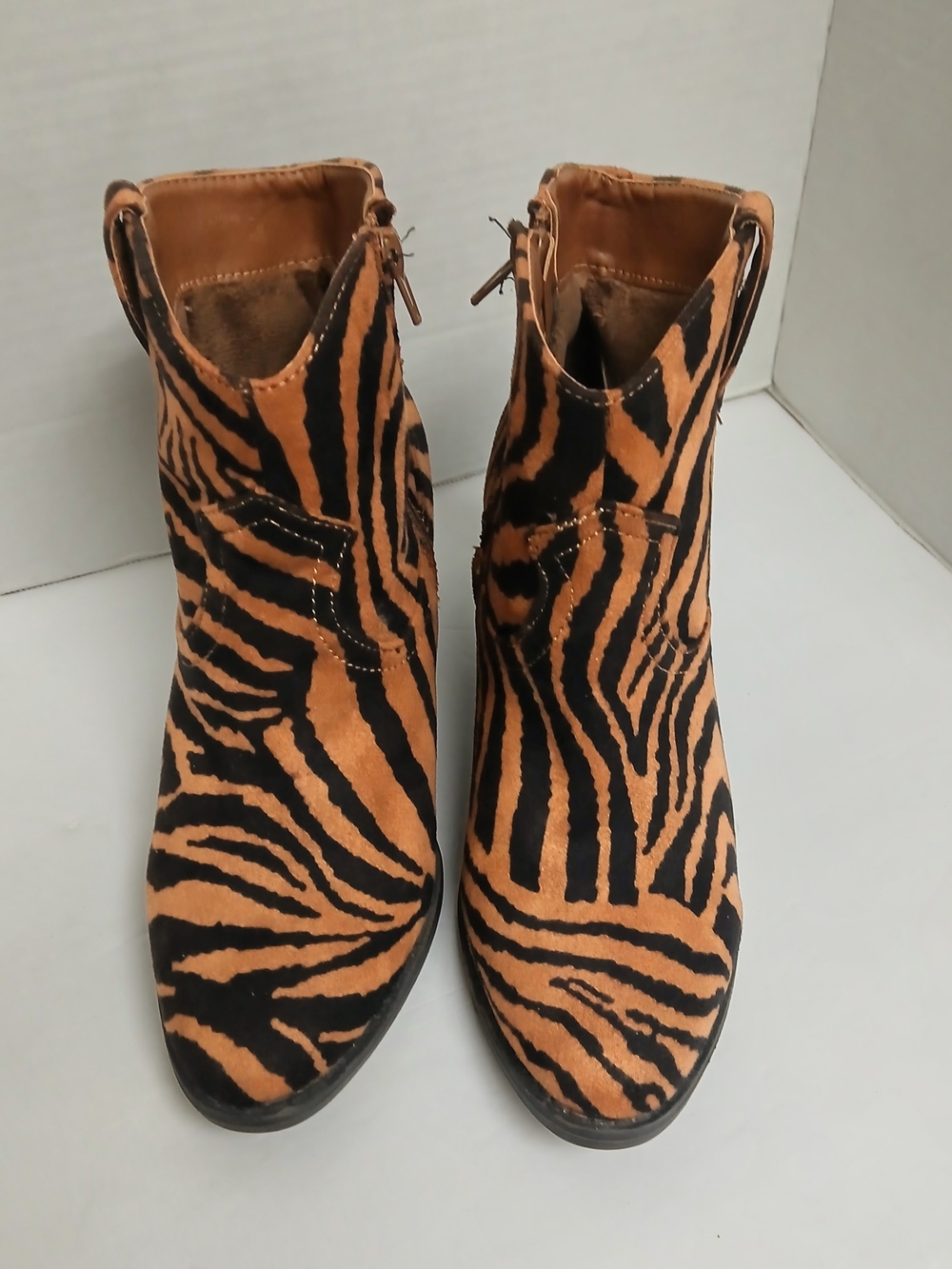 Sugar SGR-TULA Women's Brown Zebra Ankle Boots Size 7M